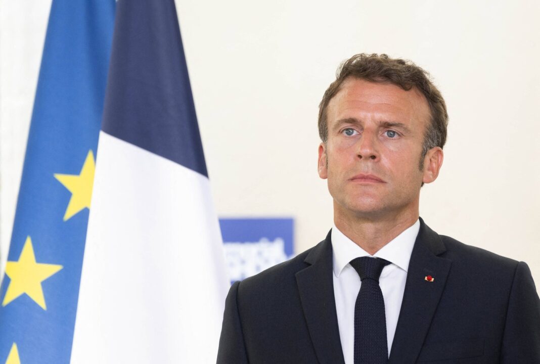 Pool - Emmanuel Macron lors de la cérémonie commémorative des 80 ans de la Rafle du Vel d'Hiv (Vélodrome d'hiver) ŕ Pithiviers