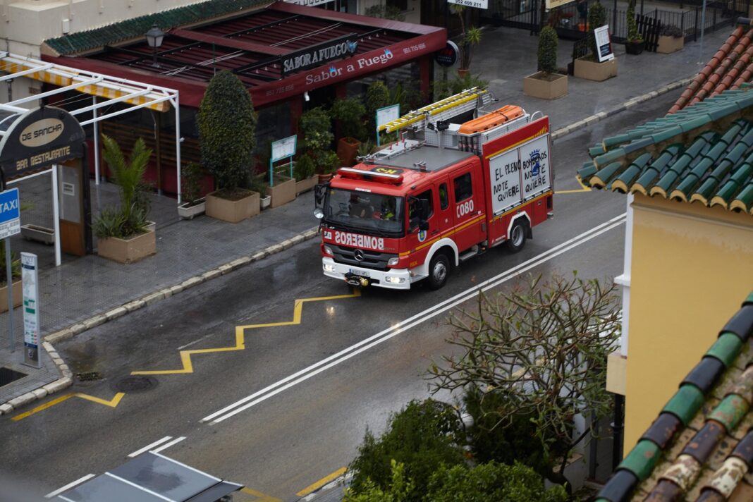 Fire engine, Malaga City, Costa del Sol.Spain