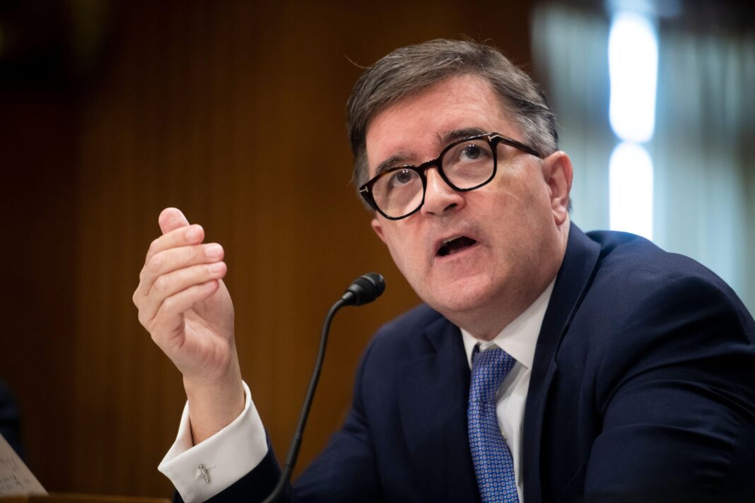 Washington, Vereinigte Staaten. 08th Nov, 2023. James O'Brien, Assistant Secretary, European and Eurasian Affairs, United States Department of State, appears before a Senate Committee on Foreign Relations hearing to examine U.S. national security interest